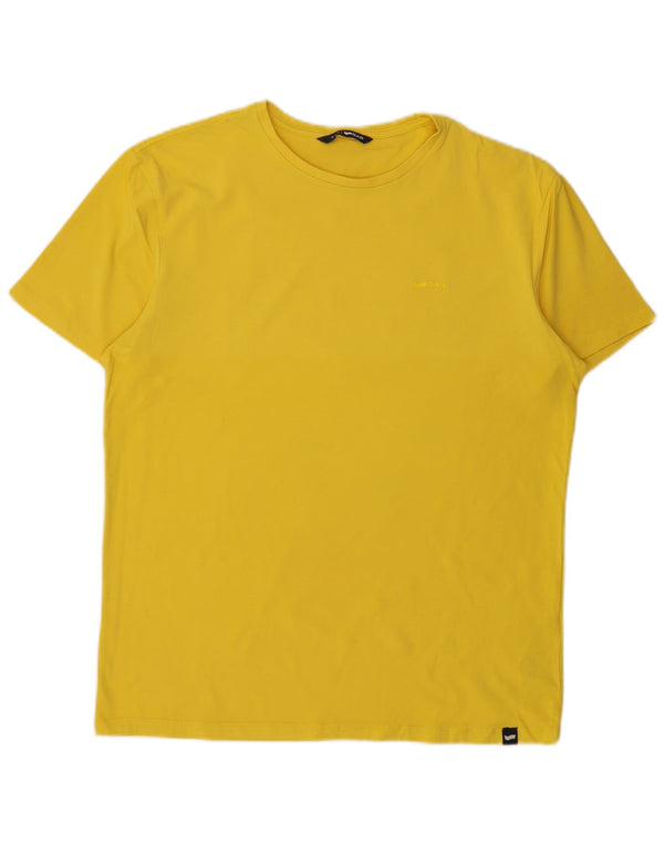 Gas Mens T-Shirt Top XL Yellow Cotton