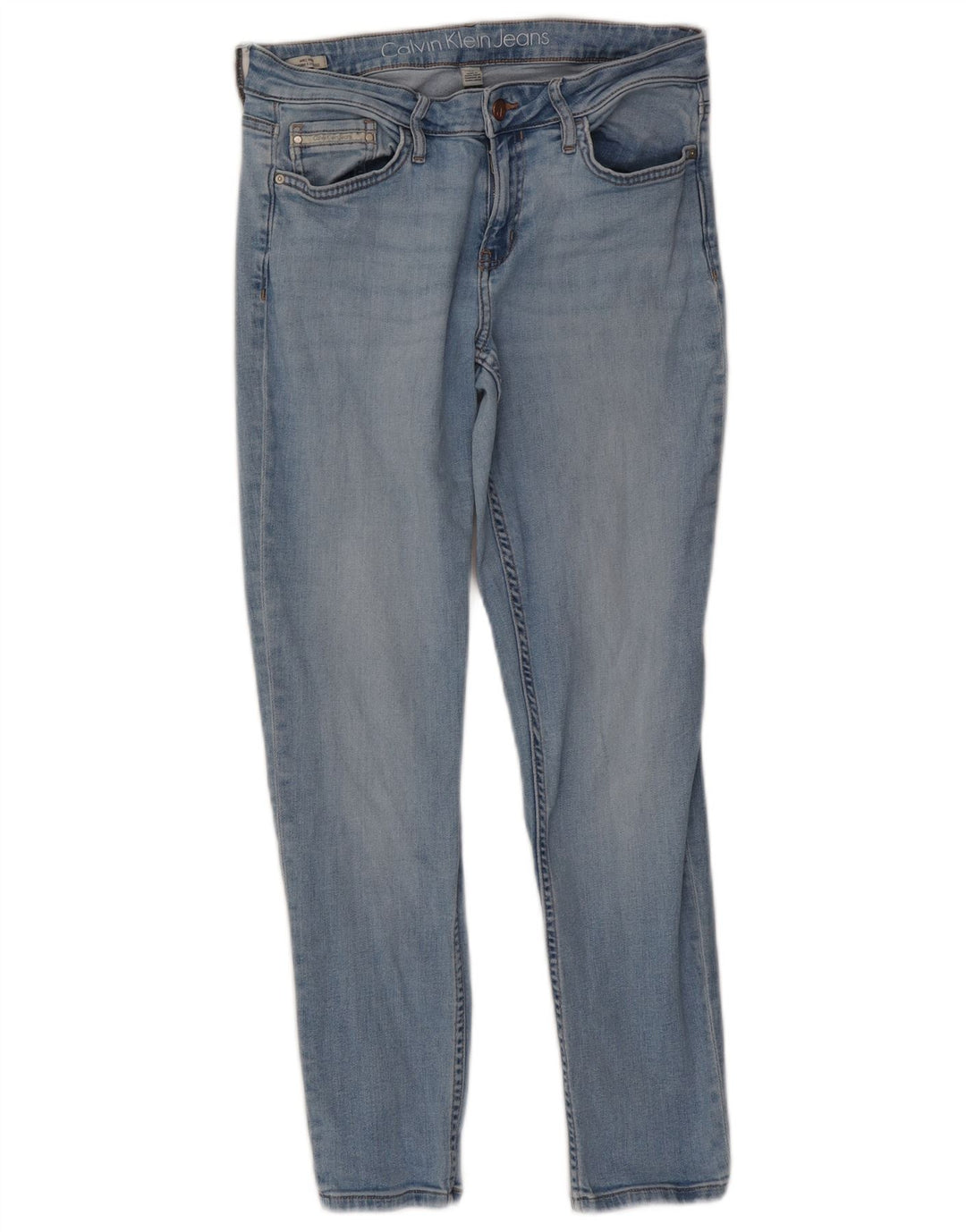 Calvin Klein Damen Slim Jeans W30 L27 Blaue Baumwolle