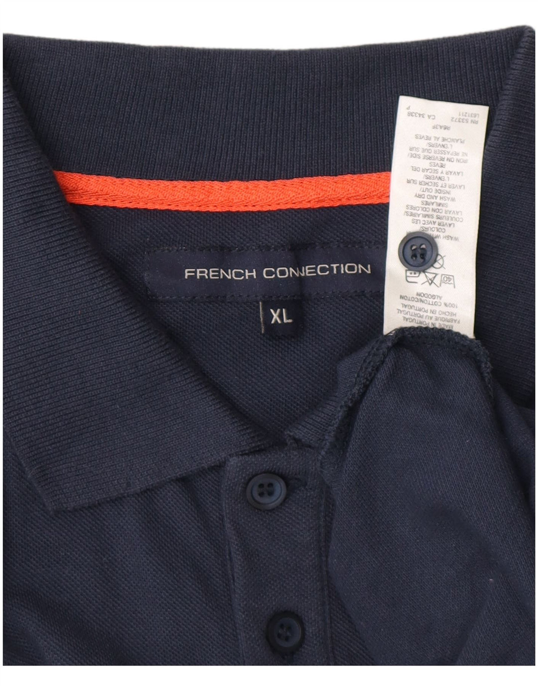 FRENCH CONNECTION Herren-Poloshirt XL aus marineblauer Baumwolle