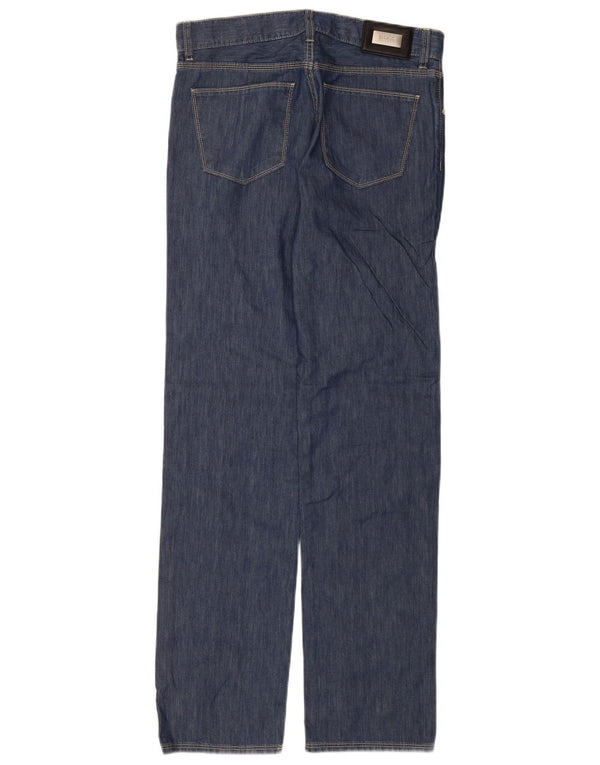 Hugo Boss Herren Straight Jeans W31 L34 Marineblaue Baumwolle