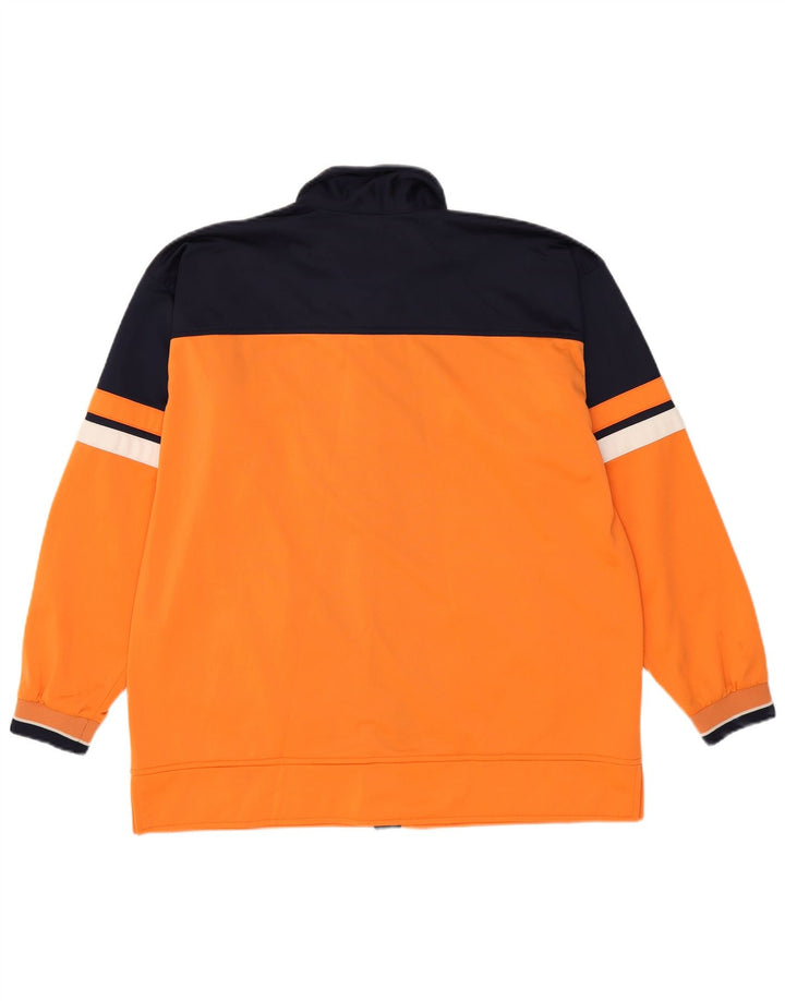 Champion Herren-Trainingsanzug-Top-Jacke, großes orangefarbenes Farbblock-Polyester
