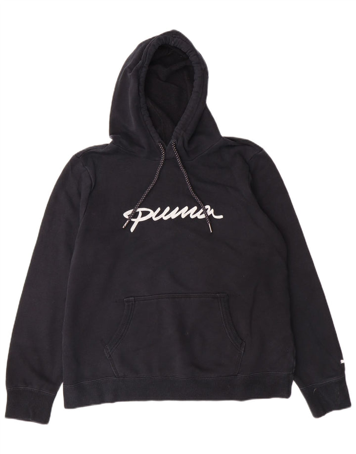 Puma Womens Graphic Hoodie Pullover UK 16 Große schwarze Baumwolle