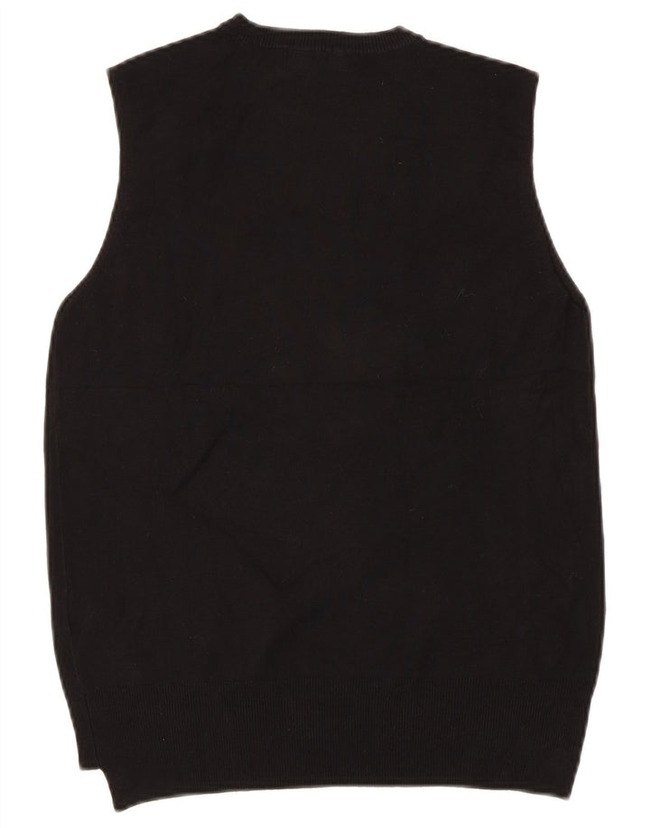 Zara Damen Weste Tank Top UK 14 Large Schwarz Viskose