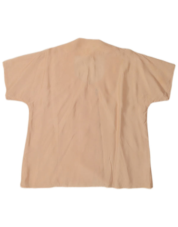 Vintage Damen Kurzarm-Hemdbluse UK 18 XL Beige