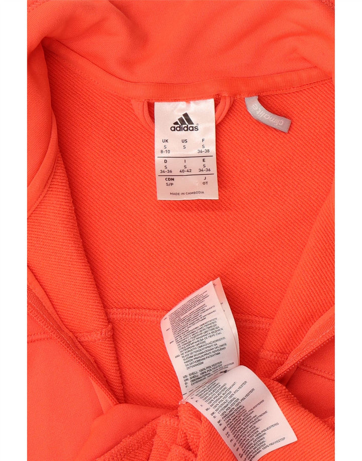 ADIDAS Damen Climalite Trainingsanzug Top Jacke UK 8/10 Small Orange