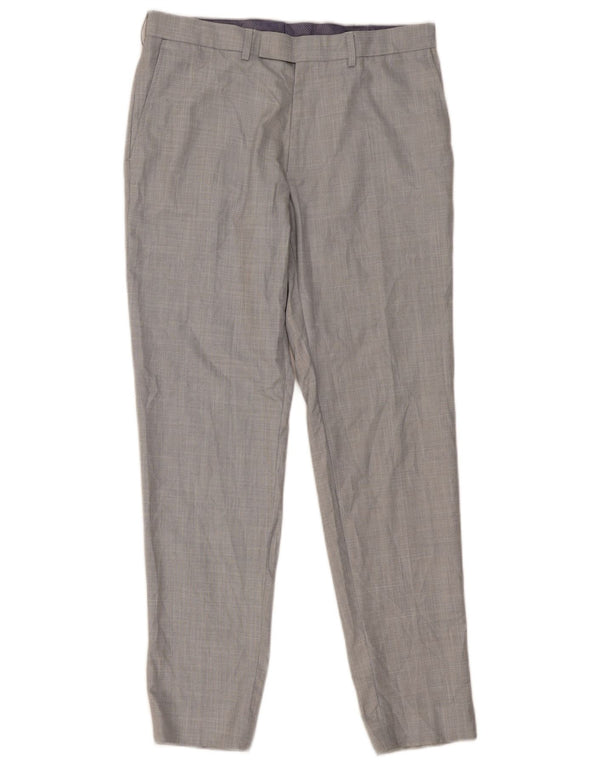 Marks & Spencer Mens Super Slim Fit Suit Trousers W32 L31 Silver Pinstripe