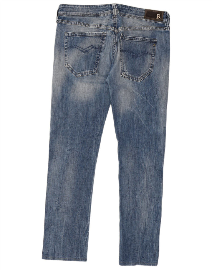 REPLAY Damen Distressed Slim Jeans W32 L29 Blau
