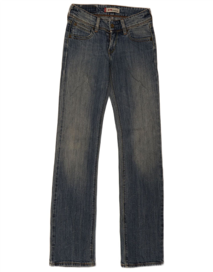 Levi's Damen 570 Straight Jeans W26 L33 Blaue Baumwolle