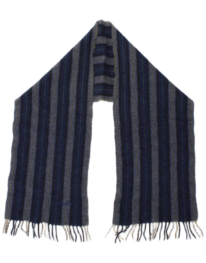 Borsalino Herren-Rechteckschal, Einheitsgröße, blau gestreift, Schurwolle, klassisch