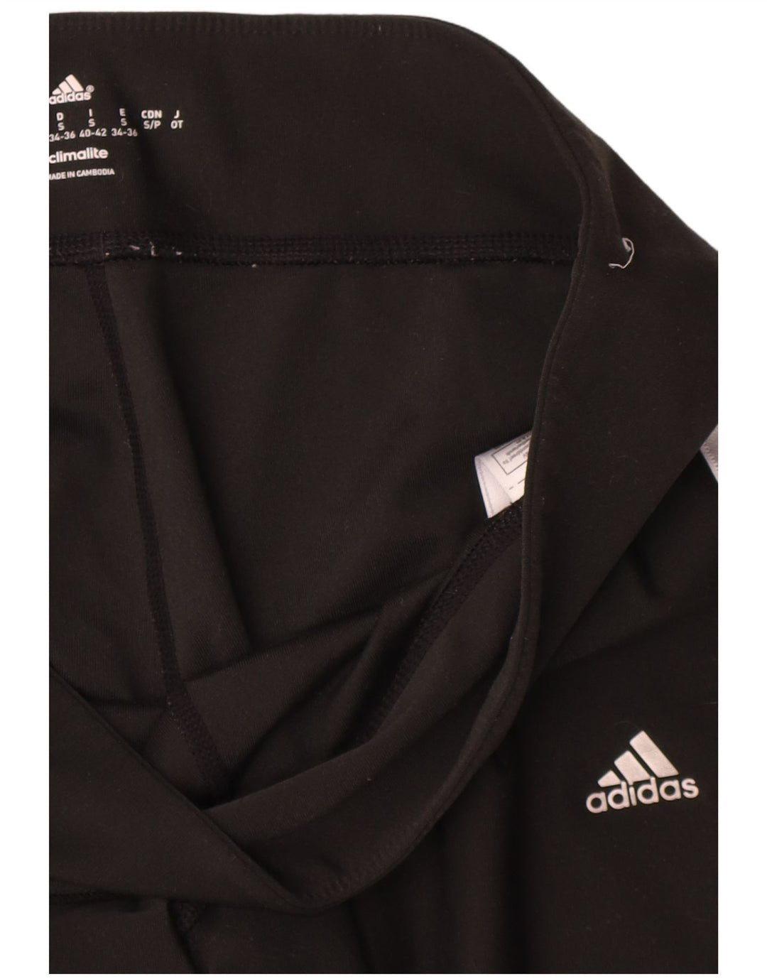 Adidas Damen Crop Leggings UK 8 Small Schwarz Polyester