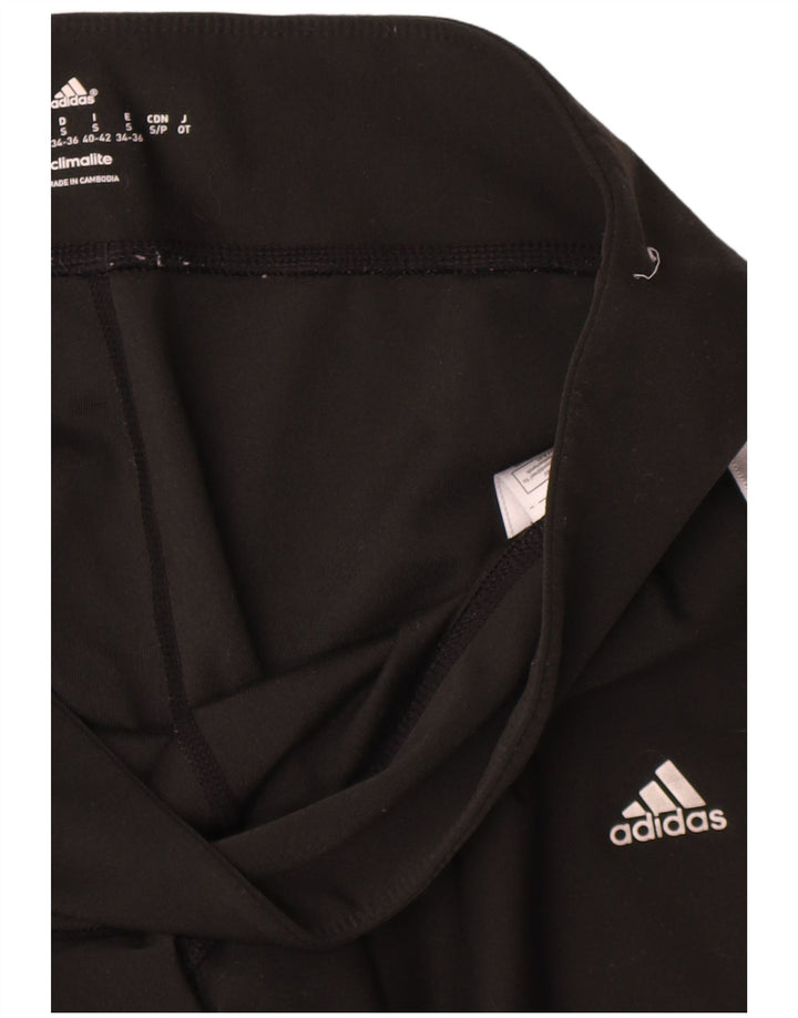 Adidas Damen Crop Leggings UK 8 Small Schwarz Polyester