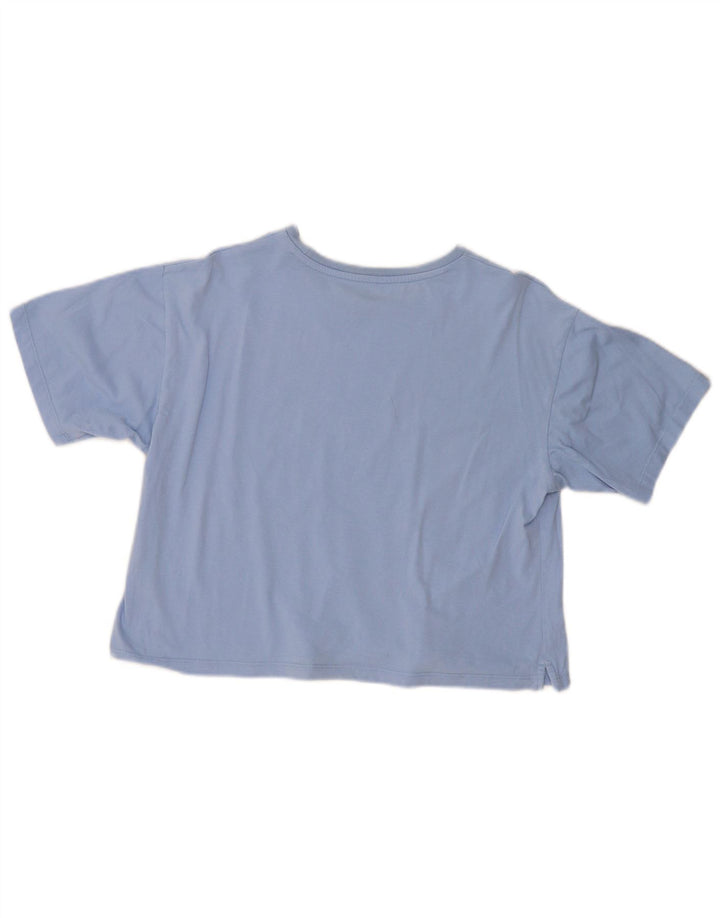 Puma Damen Crop T-Shirt Top UK 16 Large Blau
