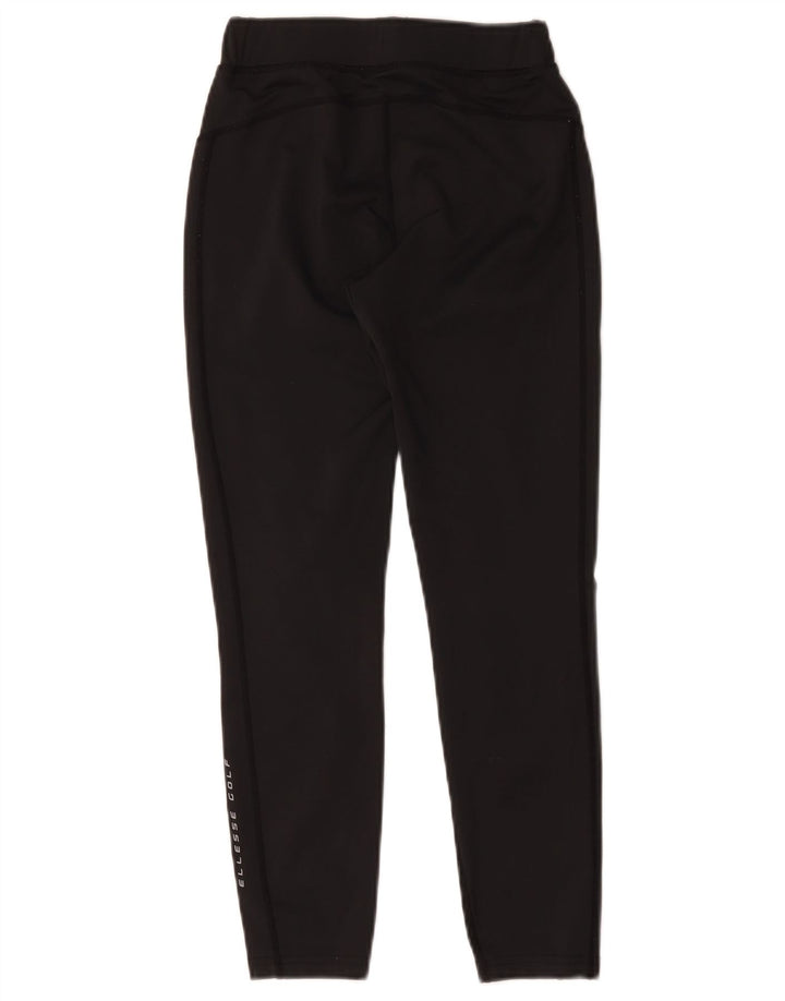 Ellesse Womens Graphic Crop Leggings UK 8 Small Schwarz Polyester