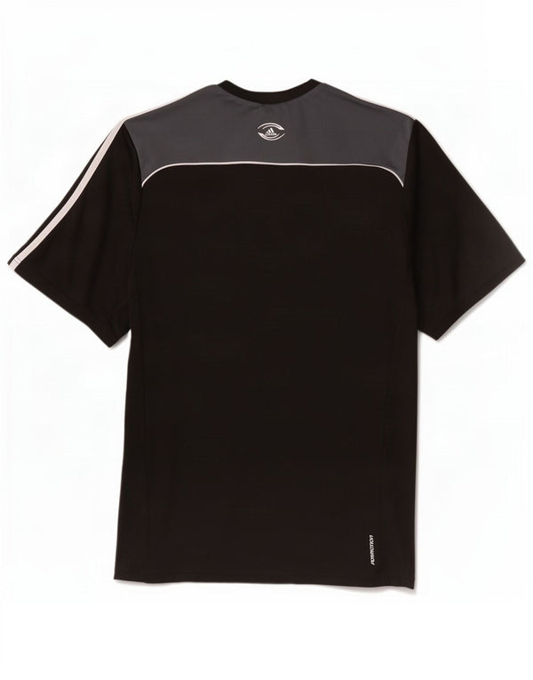 Adidas Herren Climacool T-Shirt Top UK 48/50 XL Schwarz Colourblock Polyester
