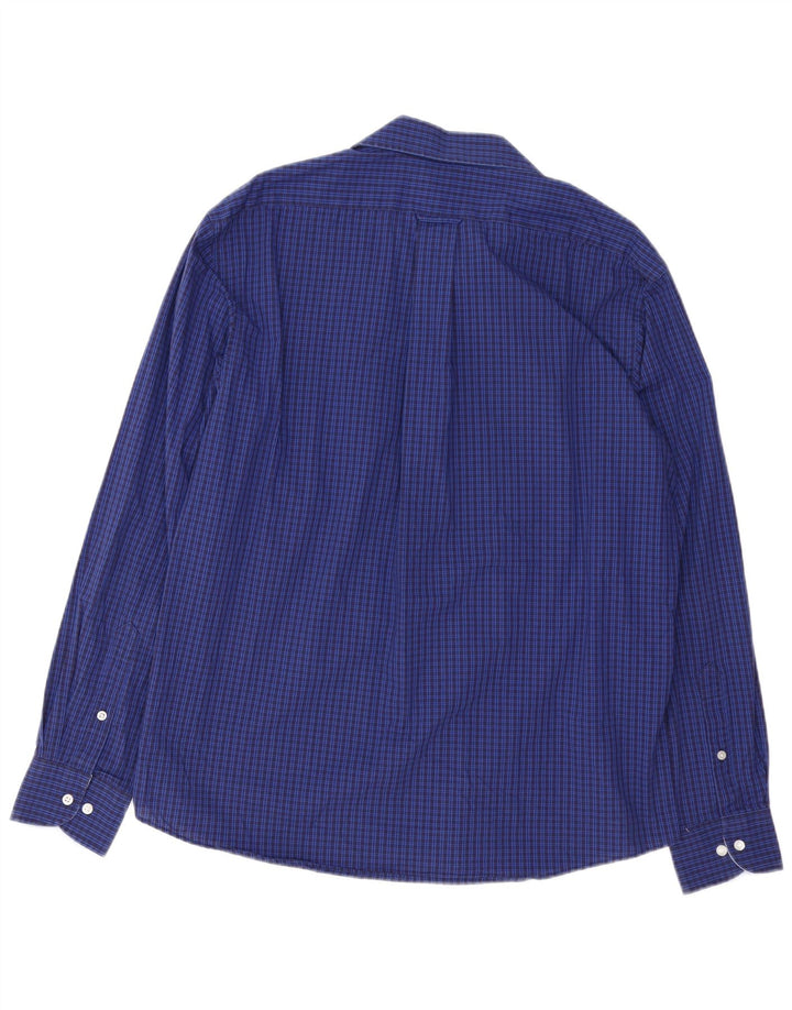 IZOD Slim-Fit-Hemd für Herren, Größe 16 1/2, groß, blau kariert, Baumwolle