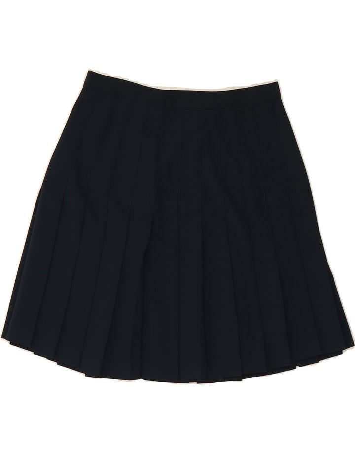VINTAGE Womens Knife Pleated Skirt IT 42 Medium W26  Navy Blue Polyester Vintage Vintage and Second-Hand Vintage from Messina Hembry 