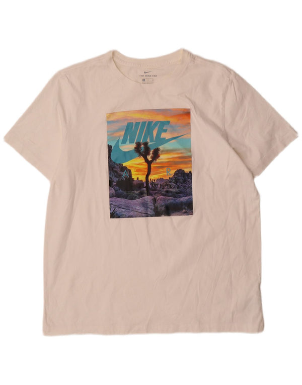 Nike Herren-T-Shirt mit Grafik, XL, weiße Baumwolle