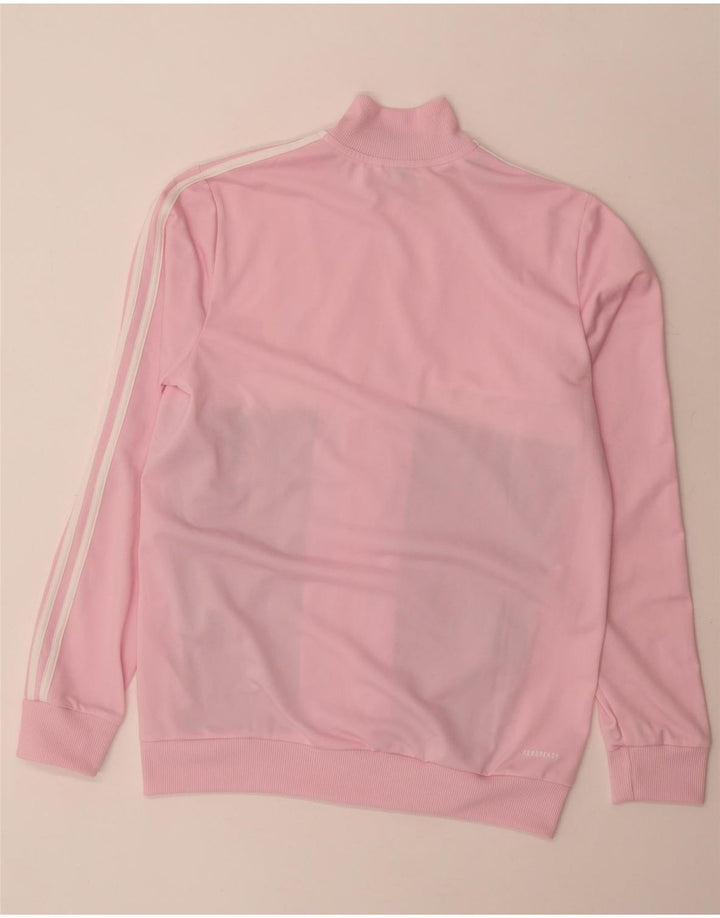 ADIDAS Mädchen-Trainingsanzug, Oberteil, Jacke, 15–16 Jahre, rosafarbenes Farbblock-Polyester