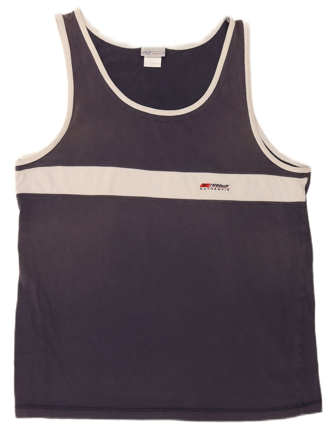 Reebok Herren Weste Top XL Marineblau Colourblock Baumwolle