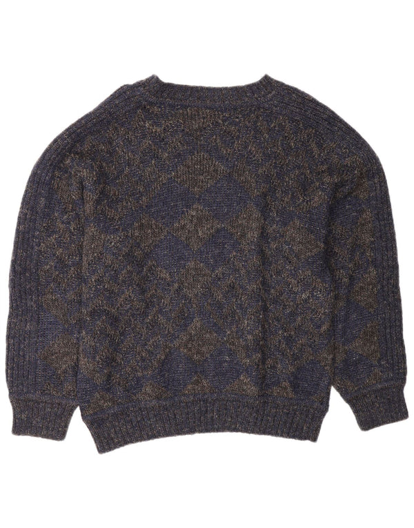 Ellesse Herren-Pullover mit U-Boot-Ausschnitt, mittlere marineblaue Wolle