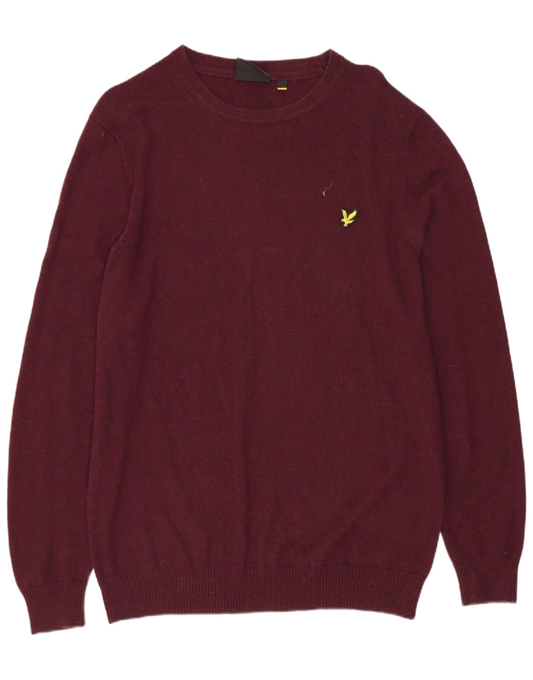LYLE & SCOTT Herren-Pullover mit Rundhalsausschnitt, Größe L, kastanienbraune Baumwolle
