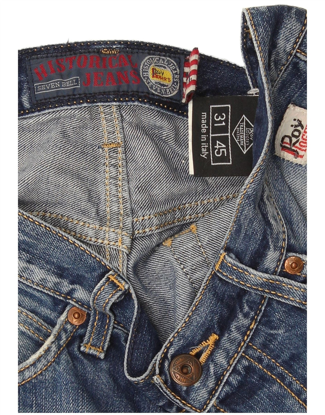 Roy Rogers Herren Straight Jeans IT 45 Small W31 L34 Blau