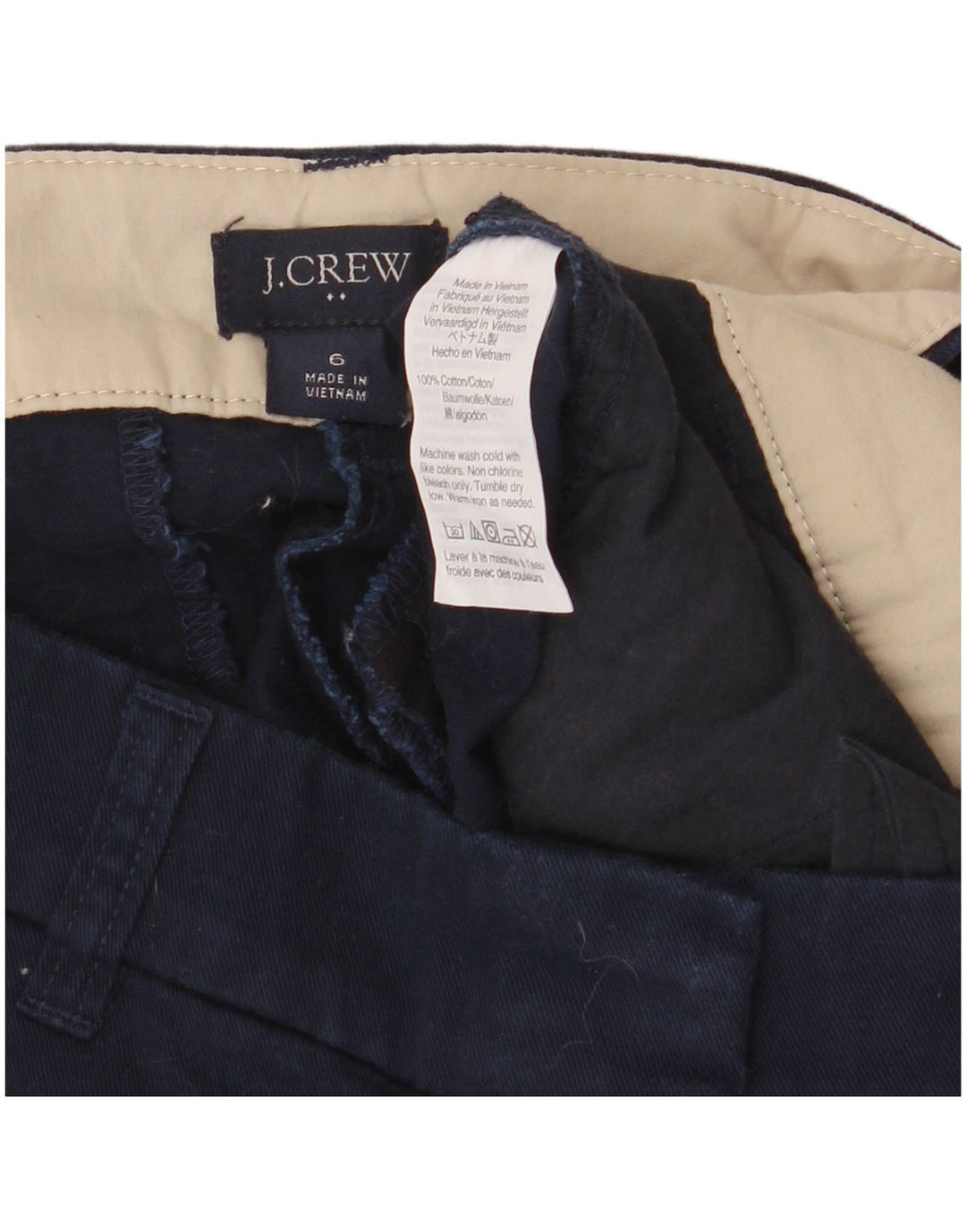 J. Crew Damen Chinoshorts US 6 Medium W32 Marineblaue Baumwolle