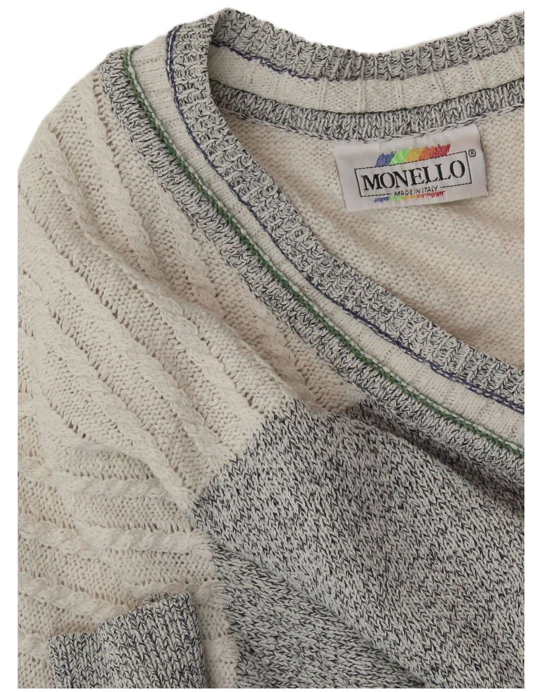 MONELLO Herren-Pullover mit V-Ausschnitt, XL, mehrfarbig, geometrisch