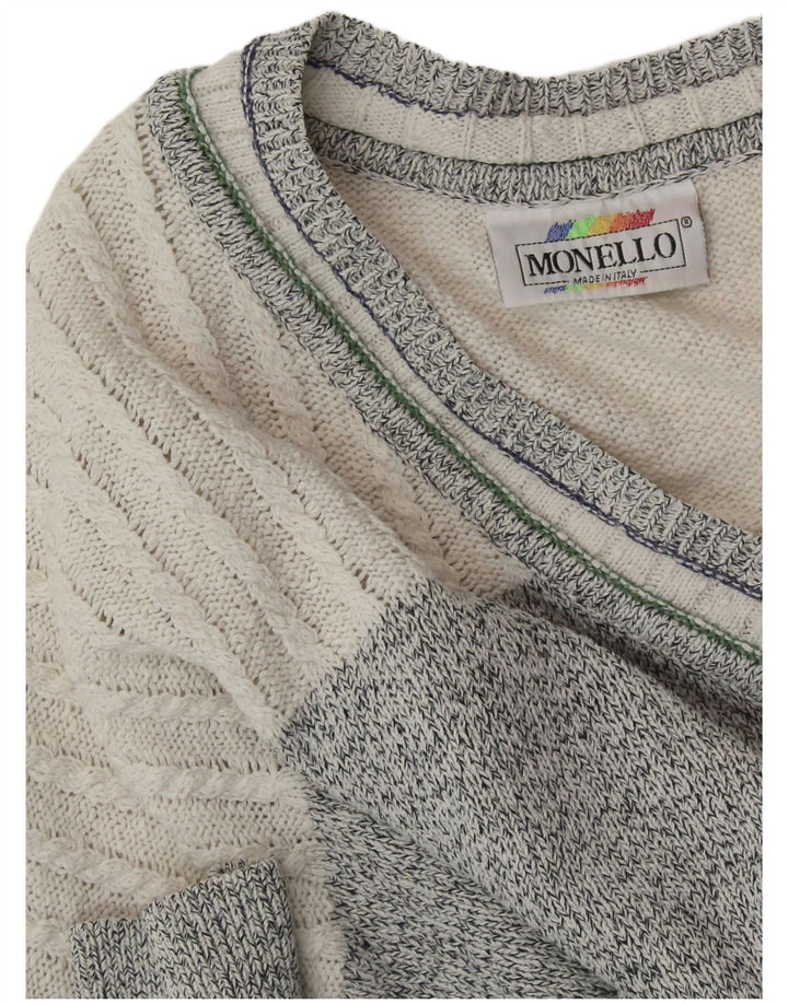 MONELLO Herren-Pullover mit V-Ausschnitt, XL, mehrfarbig, geometrisch