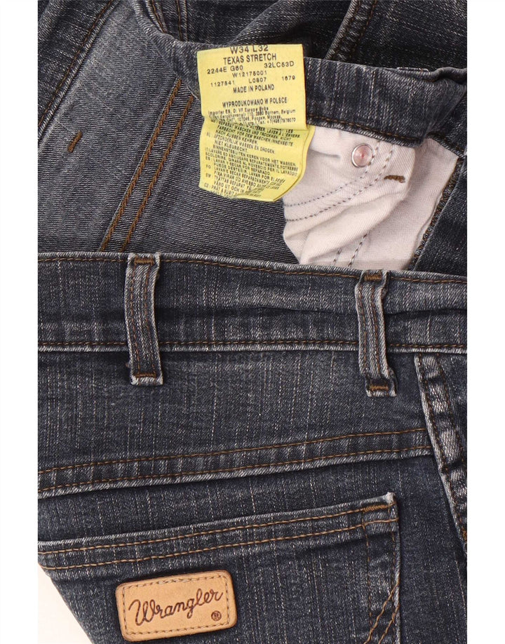 Wrangler Herren Texas Stretch Straight Jeans W34 L32 Blaue Baumwolle