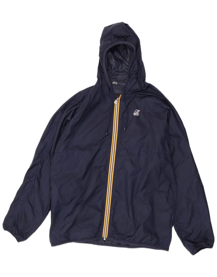 K-Way Herren-Regenjacke mit Kapuze, UK 42, XL, Marineblau, Polyamid