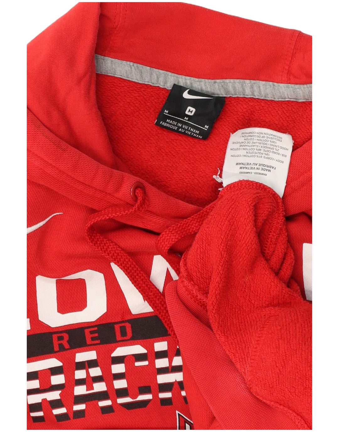 NIKE Mens Lowell Graphic Hoodie Jumper Medium Red Cotton