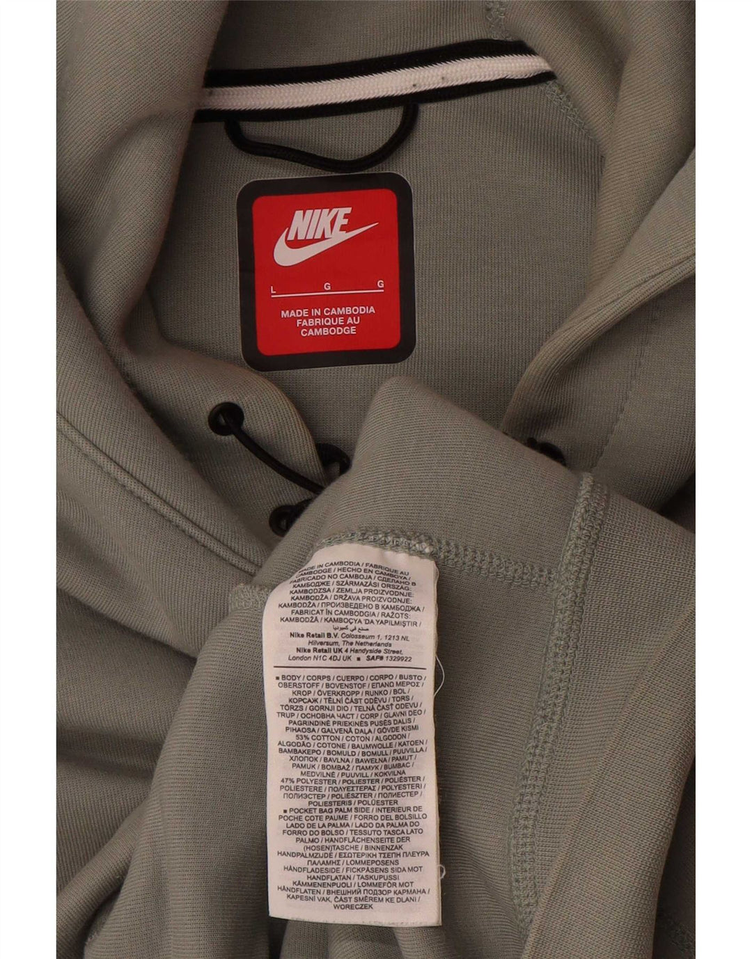 Nike Herren Kapuzenpullover, groß, grüne Baumwolle
