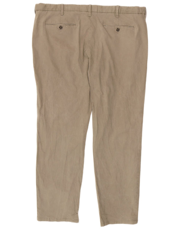 Marks & Spencer Herren Straight Regular Chinohose W42 L31 Beige Baumwolle