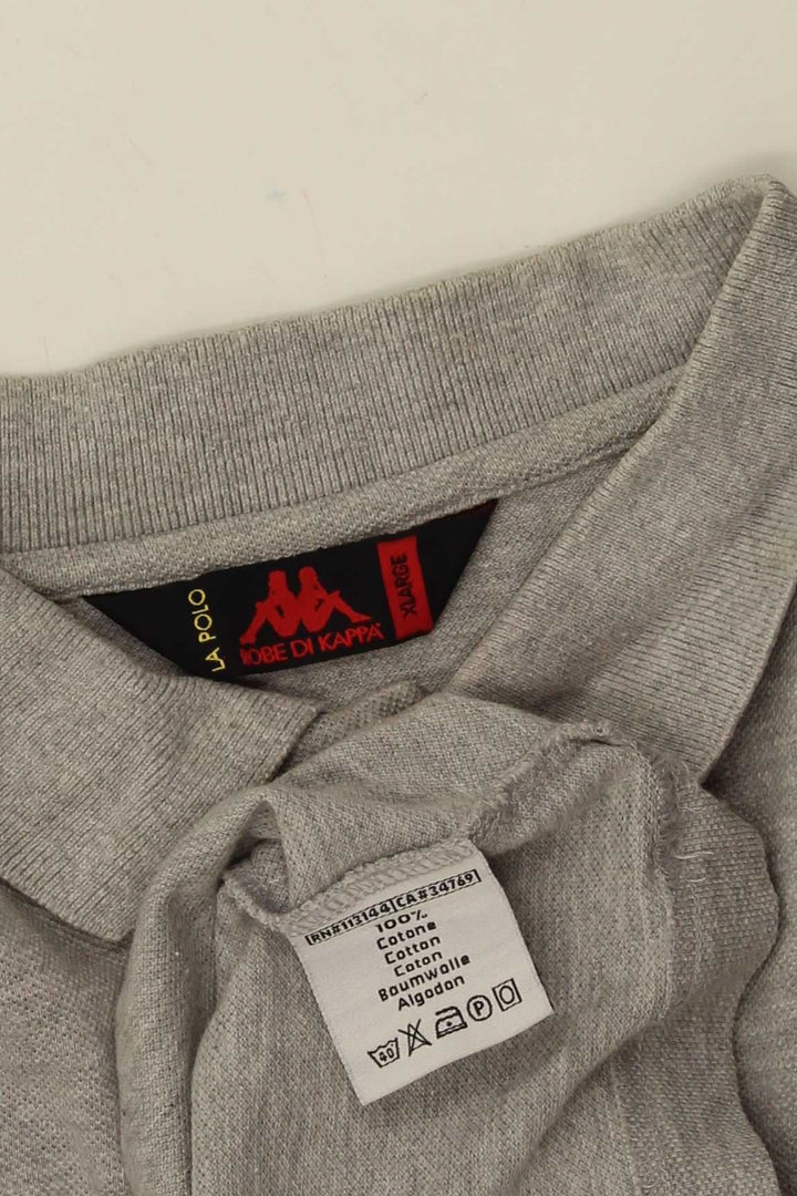KAPPA Mens Long Sleeve Polo Shirt XL Grey Cotton