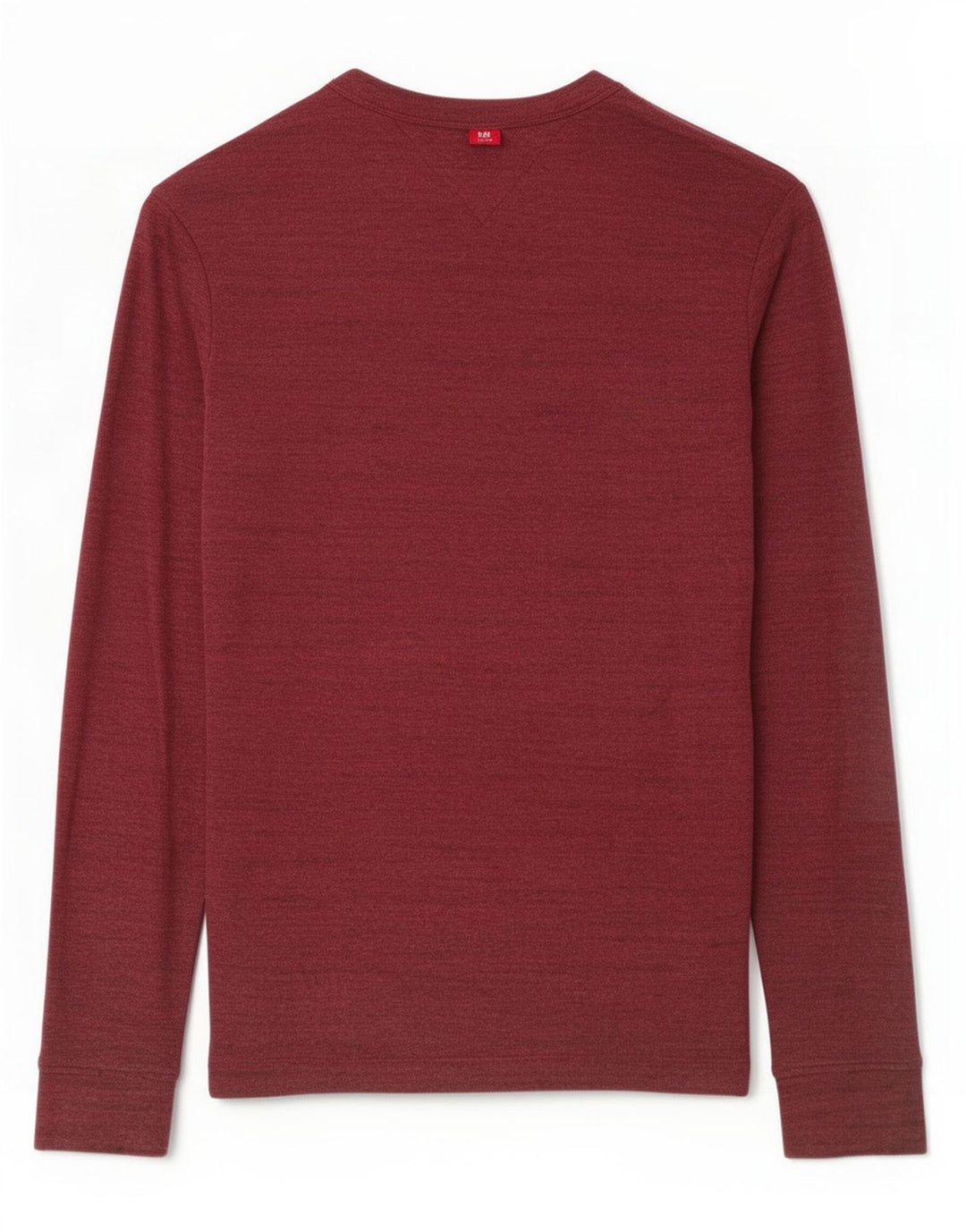 Tommy Hilfiger Herren-Oberteil, langärmelig, mittelbraun, gefleckte Baumwolle