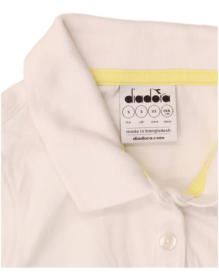 Diadora Damen ärmelloses Poloshirt Small Weiß