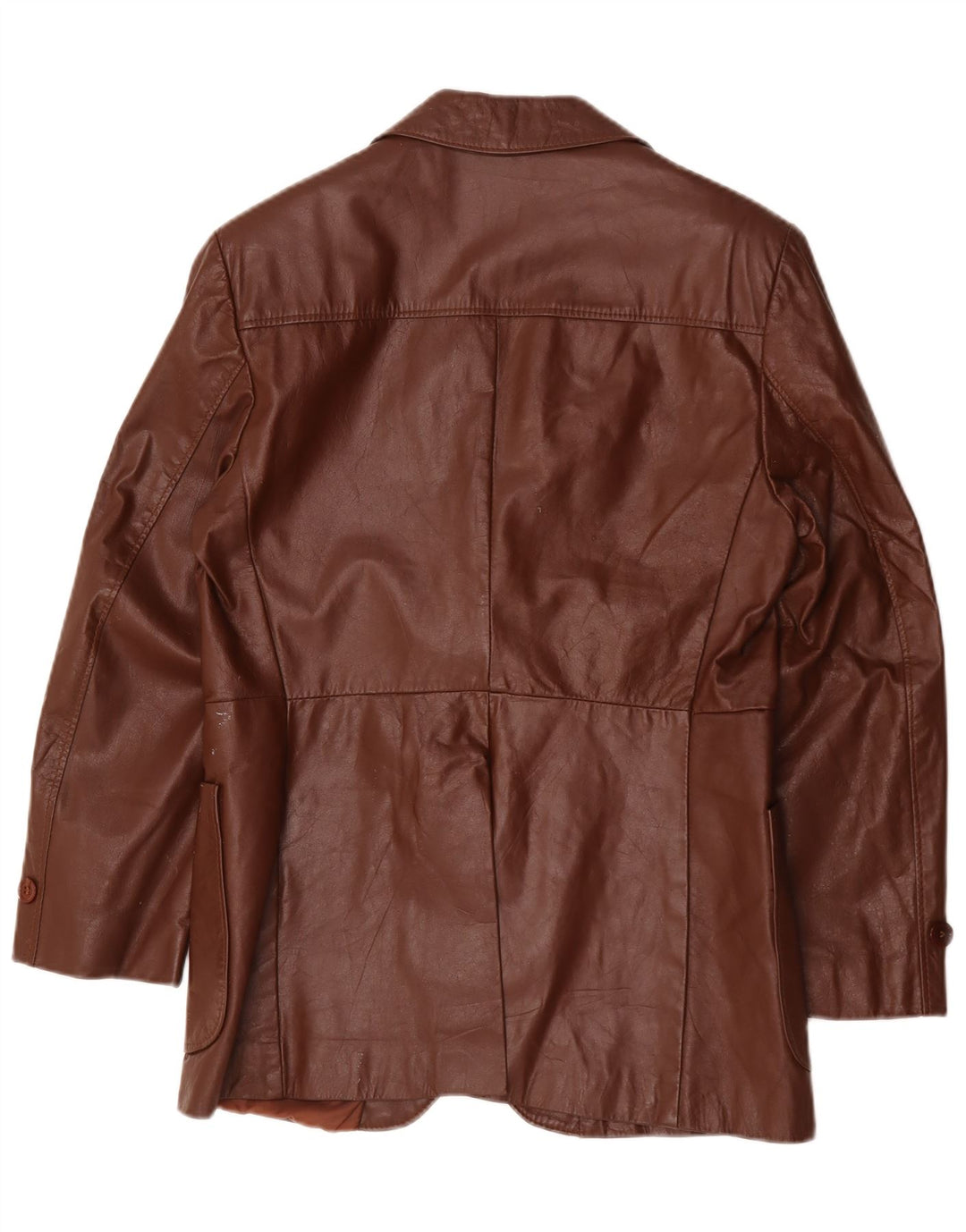 Jean Pierre Herren 2-Knopf-Lederblazer UK 38 Mittelbraun