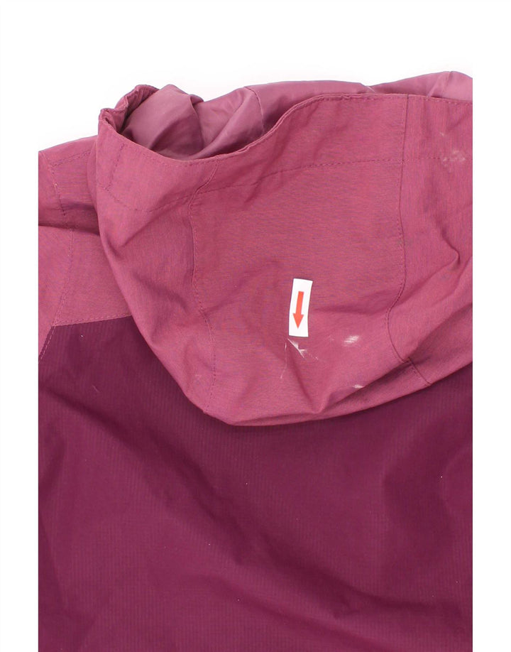 Berghaus Mädchen-Regenjacke mit Kapuze, 5–6 Jahre, kastanienbraunes Farbblock-Polyester