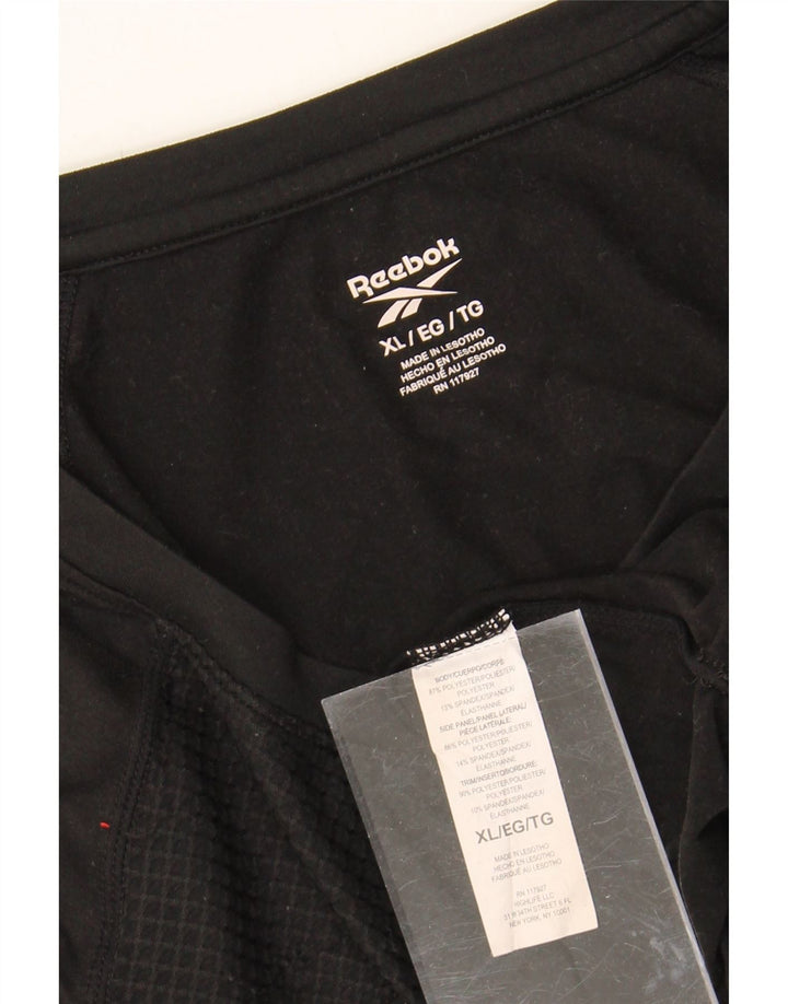 REEBOK Womens T-Shirt Top UK 18 XL Black Polyester Vintage Reebok and Second-Hand Reebok from Messina Hembry 