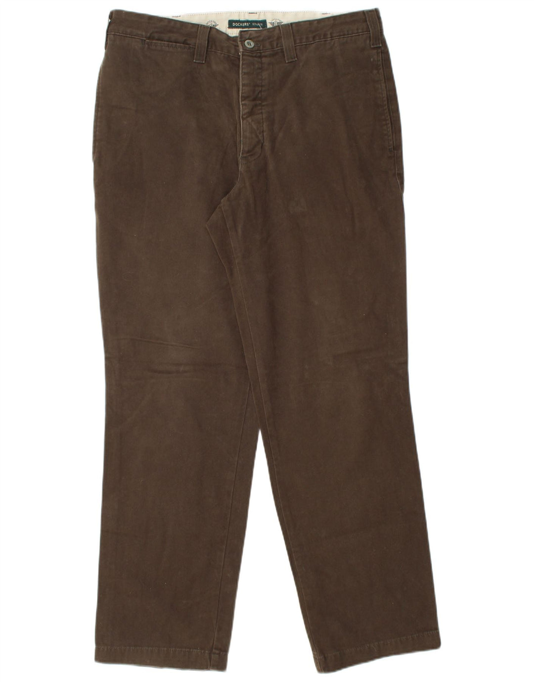 DOCKERS Gerade Chinohose für Herren, W34, L32, braune Baumwolle