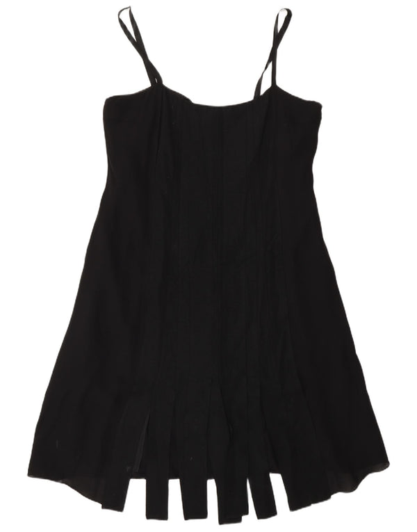 Fenn Wright Manson Damen A-Linien-Kleid UK 16 Large Schwarze Seide