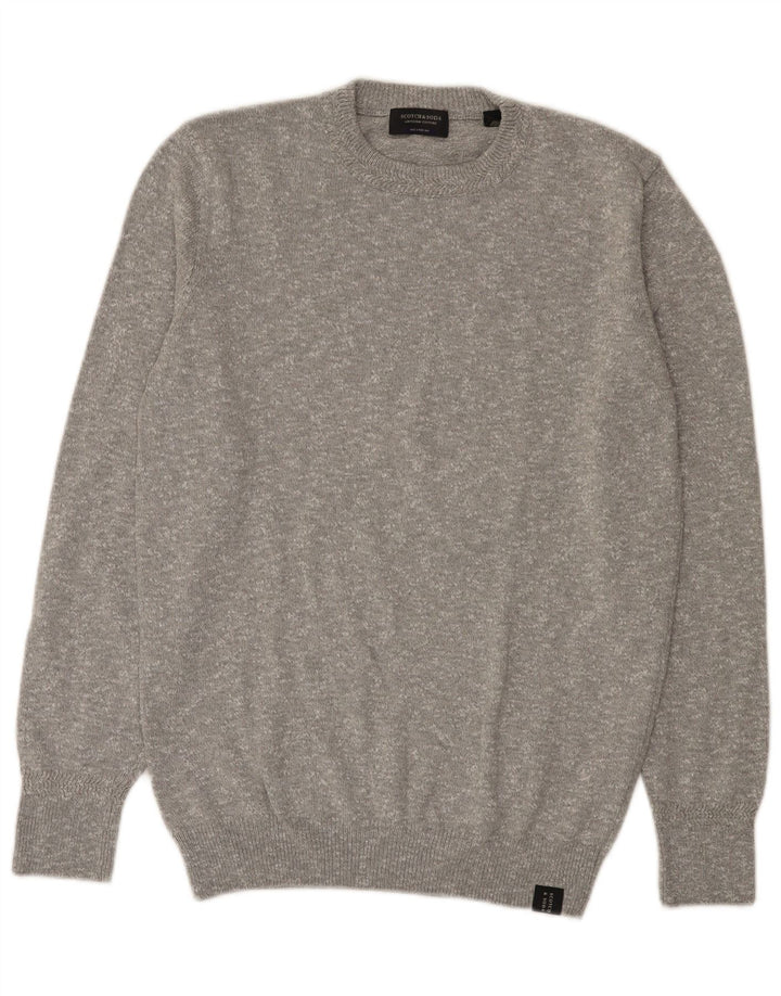 Scotch & Soda Herren-Pullover mit Rundhalsausschnitt, groß, grau meliert