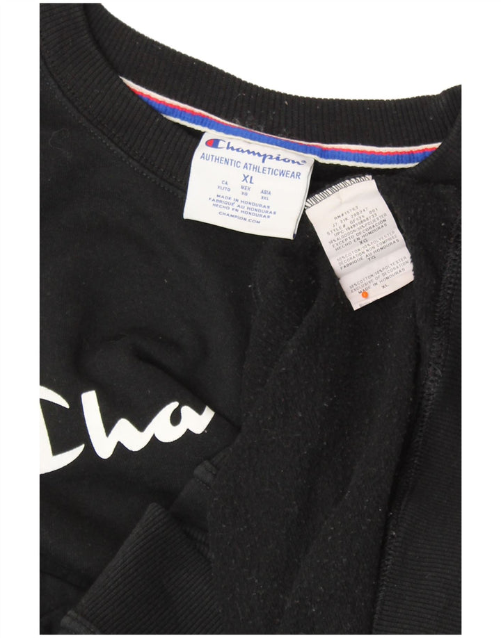 CHAMPION Womens Graphic Oversized Sweatshirt Pullover UK 18 XL Schwarz