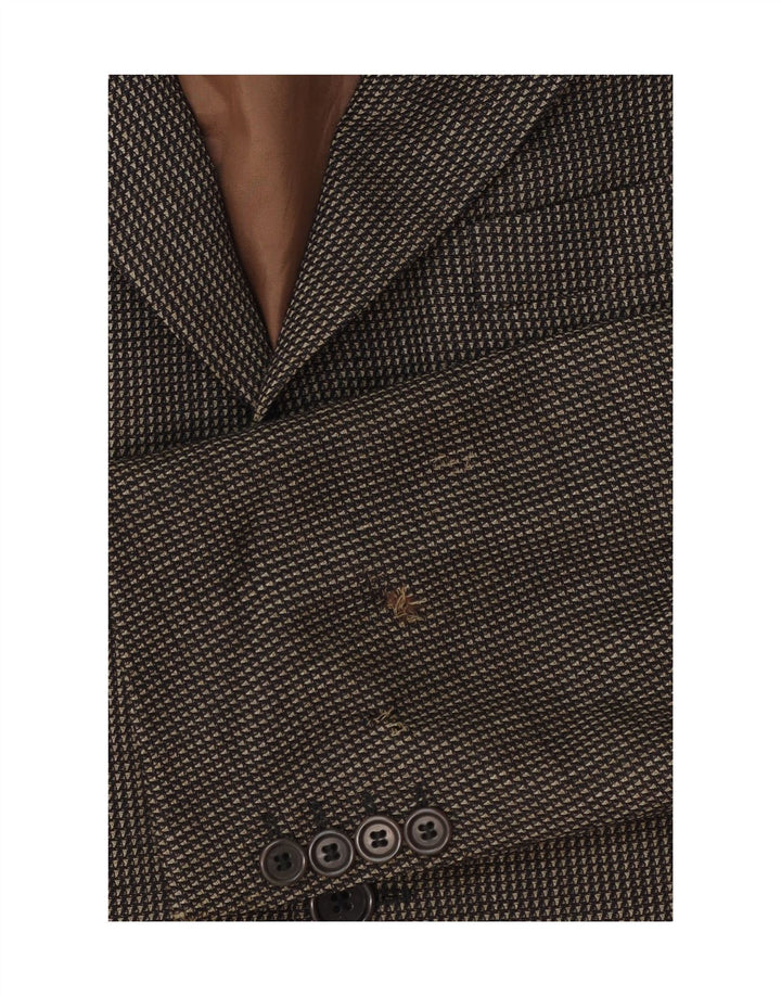 Hugo Boss Herren-Blazer mit 3 Knöpfen, EU 50, große braun gefleckte Wolle