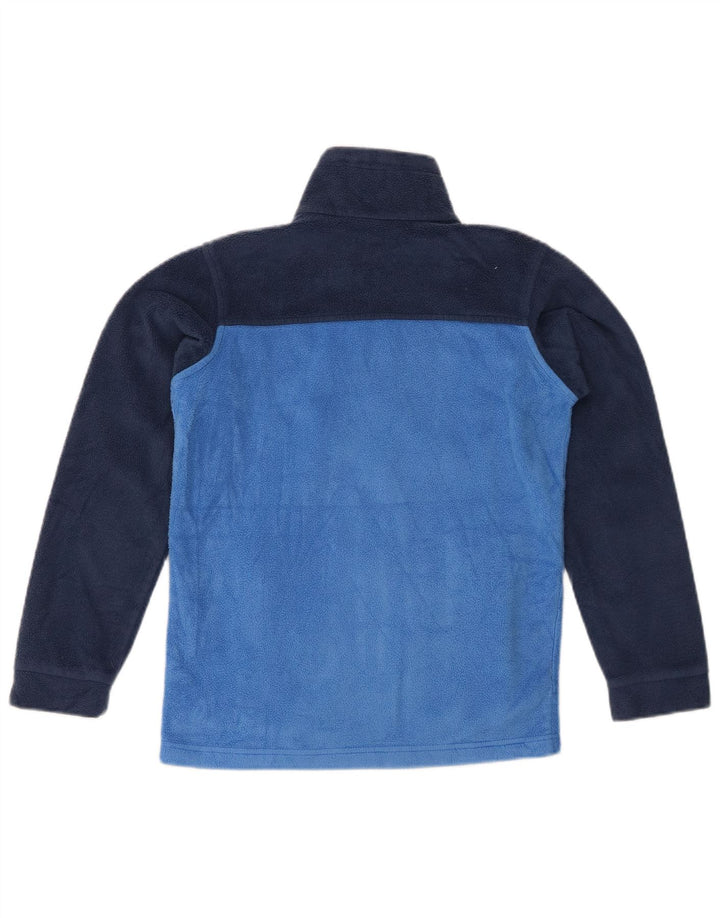 COLUMBIA Girls Fleece Jacket 10-11 Years Medium Blue Colourblock Polyester