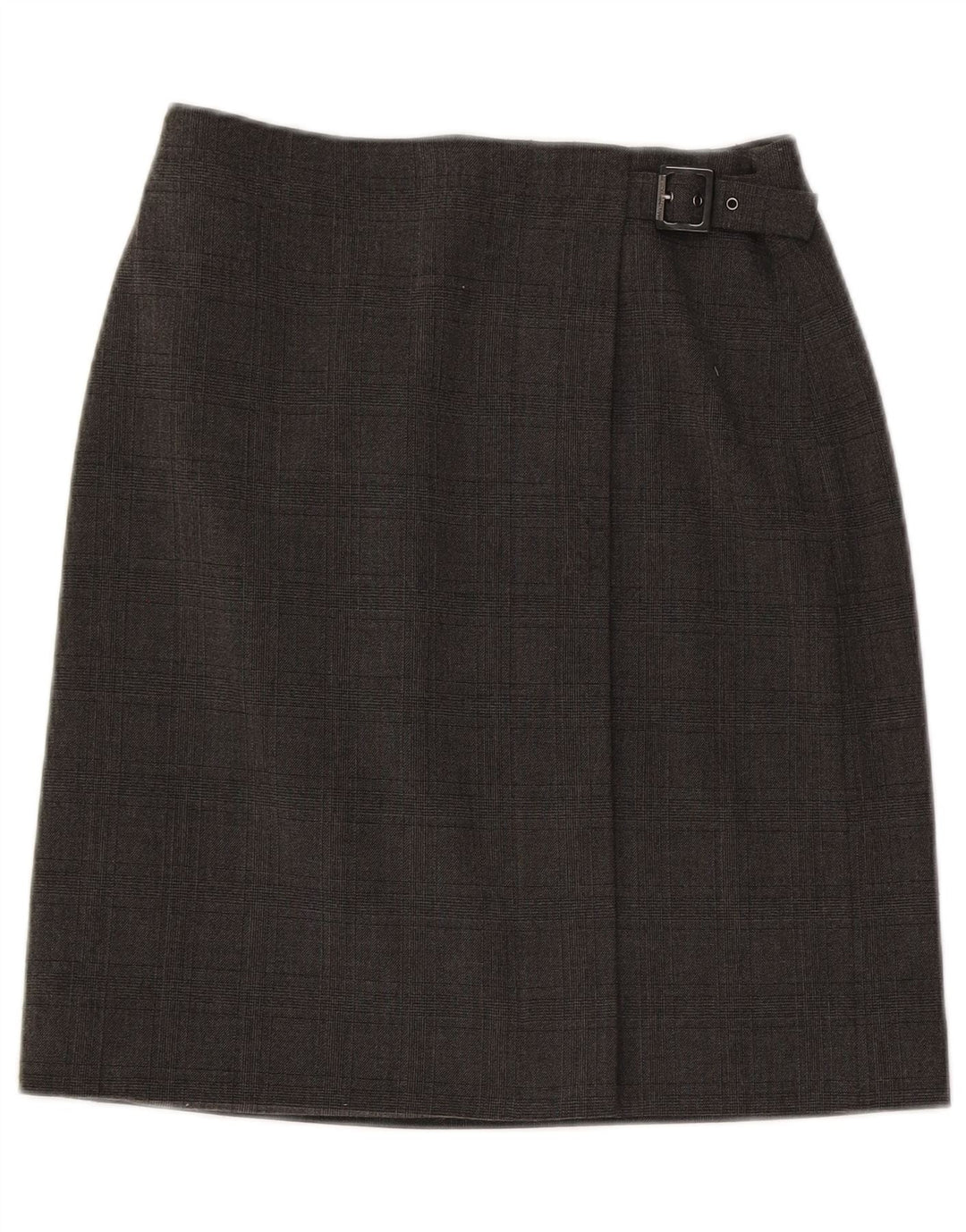 Armani Damen Wickelrock US 6 Medium W28 Grau kariertes Polyester