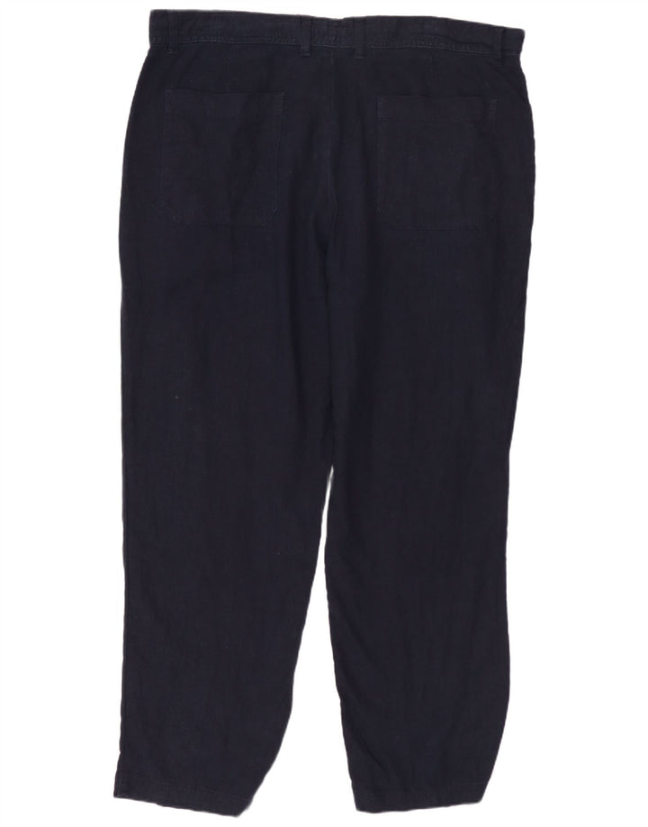 MARKS & SPENCER Herren-Chinohose mit normaler Passform, W38 L29, marineblaues Leinen