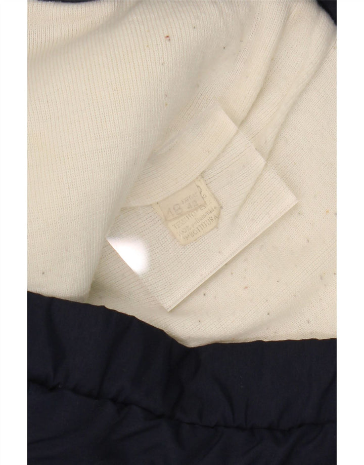 VINTAGE Mens Padded Jacket IT 48 Medium Navy Blue Colourblock Vintage Vintage and Second-Hand Vintage from Messina Hembry 