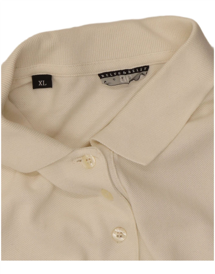 Belfe Damen ärmelloses Poloshirt XL aus weißer Baumwolle